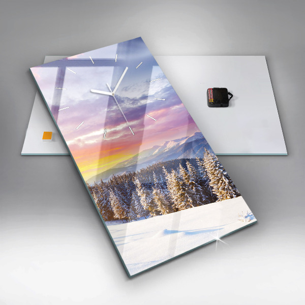 Reloj vertical Paisaje invernal de montaña - espejomat.es