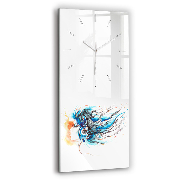 Reloj vertical Ilustración de auriculares - espejomat.es