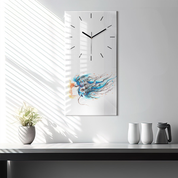 Reloj vertical Ilustración de auriculares - espejomat.es