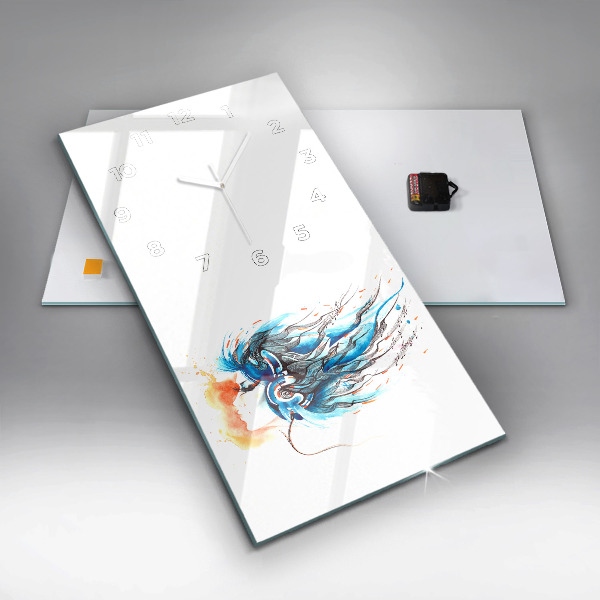 Reloj vertical Ilustración de auriculares - espejomat.es