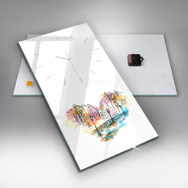 Reloj de cristal vertical Arquitectura pintada - espejomat.es