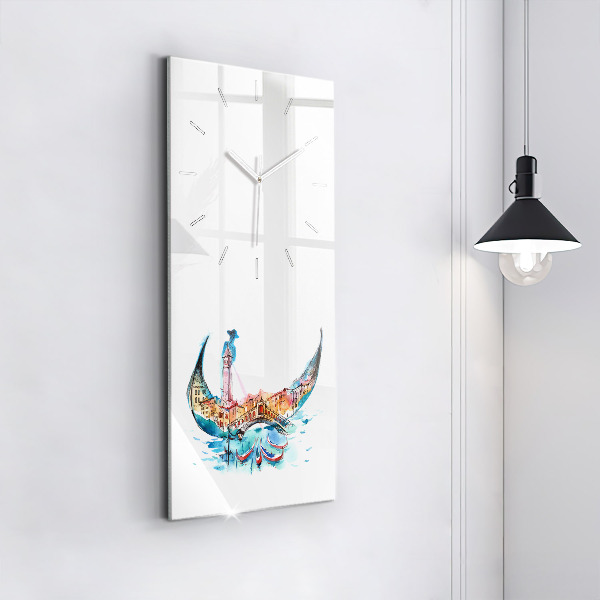 Reloj de cristal vertical Italia - La góndola veneciana - espejomat.es