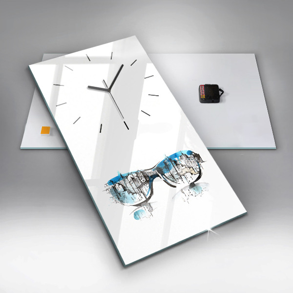 Reloj de cristal vertical La ciudad en gafas - espejomat.es