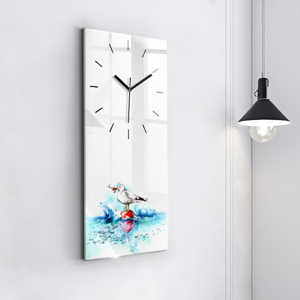 Reloj de cristal vertical Gaviota pintada - espejomat.es