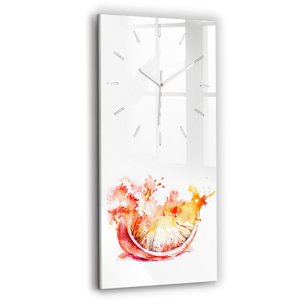 Reloj de cristal vertical Naranja pintada - espejomat.es
