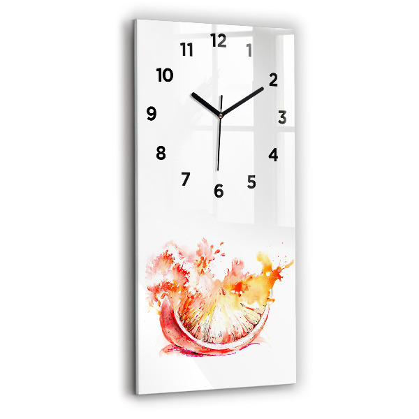 Reloj de cristal vertical Naranja pintada - espejomat.es
