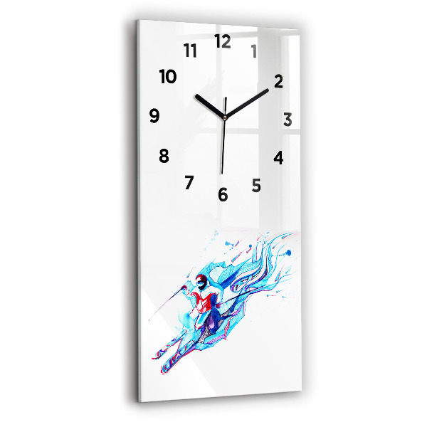 Reloj de vidrio vertical Esquiador - espejomat.es