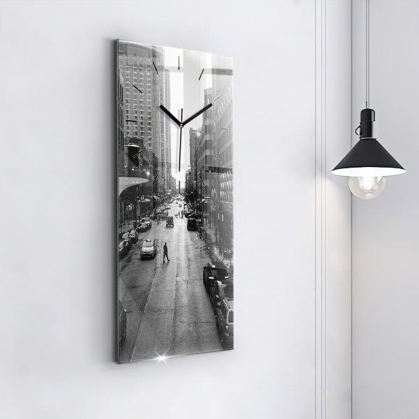 Reloj de vidrio vertical Calles de Chicago - espejomat.es
