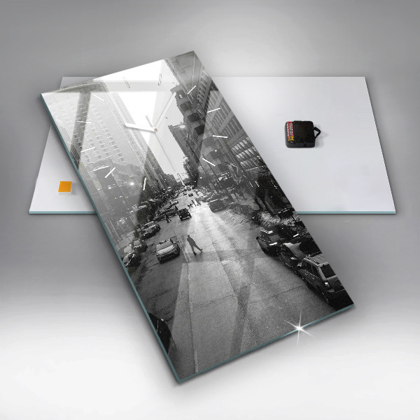 Reloj de vidrio vertical Calles de Chicago - espejomat.es