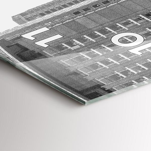 Reloj de vidrio vertical Calles de Chicago - espejomat.es