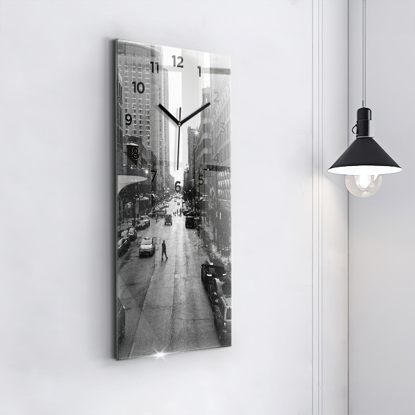 Reloj de vidrio vertical Calles de Chicago - espejomat.es