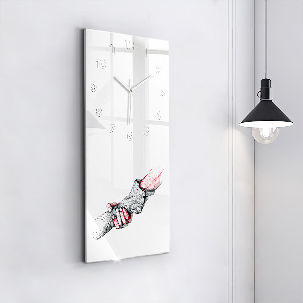 Reloj de cristal vertical Cogidos de la mano - espejomat.es