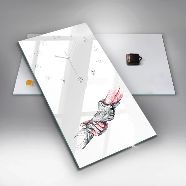 Reloj de cristal vertical Cogidos de la mano - espejomat.es