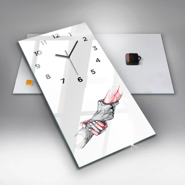Reloj de cristal vertical Cogidos de la mano - espejomat.es