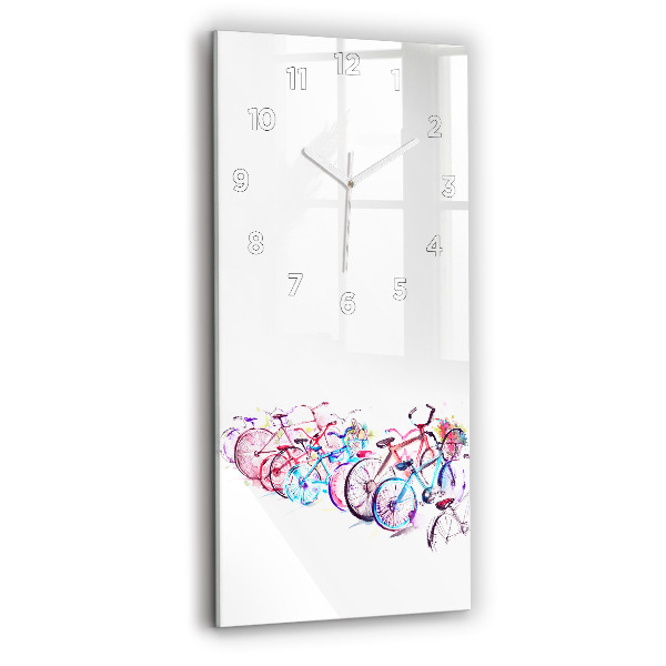 Reloj de cristal vertical Bicicletas urbanas de colores - espejomat.es