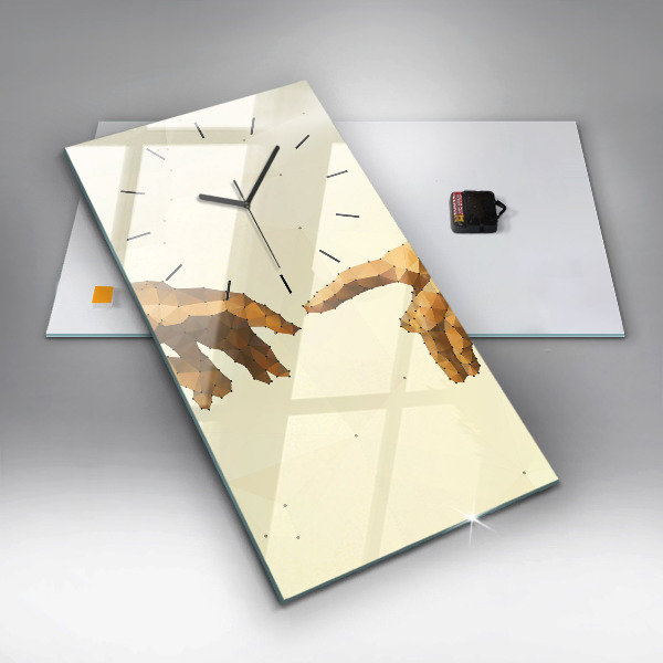 Reloj de vidrio vertical Creación de Adán - espejomat.es