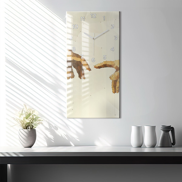Reloj de vidrio vertical Creación de Adán - espejomat.es