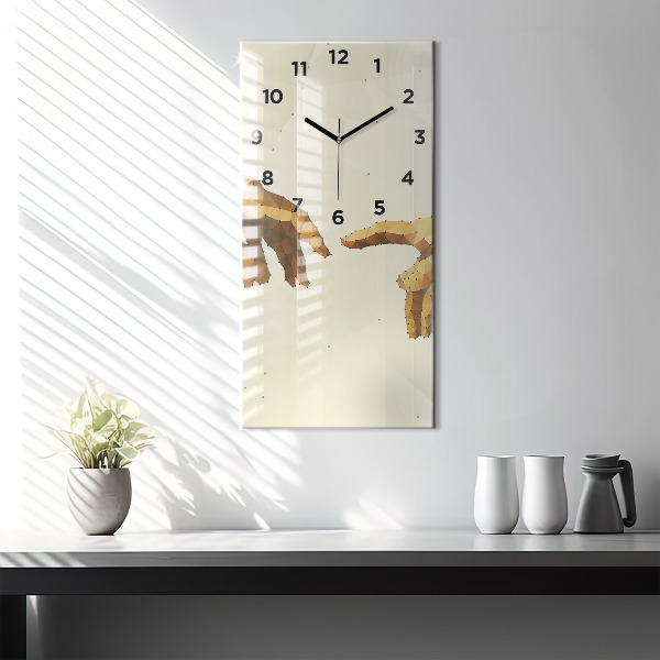 Reloj de vidrio vertical Creación de Adán - espejomat.es