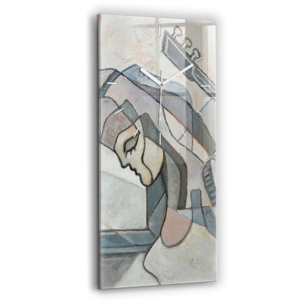 Reloj de cristal vertical Pintura abstracta - espejomat.es