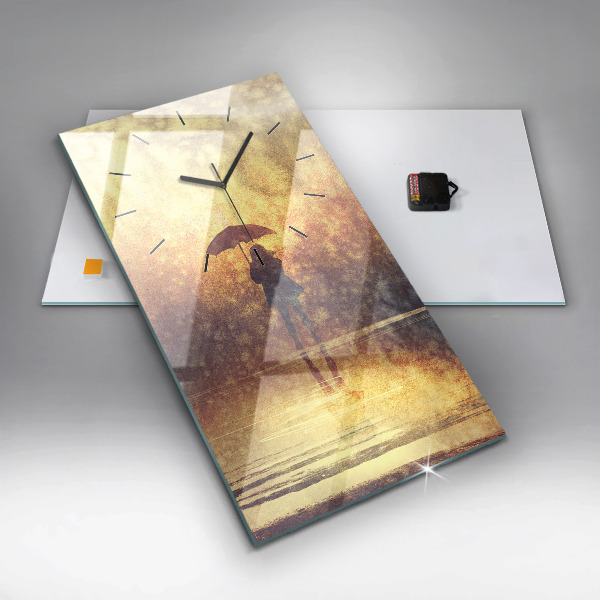 Reloj de cristal vertical Mujer con paraguas - espejomat.es