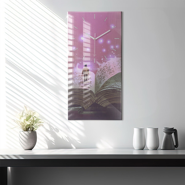 Reloj de vidrio vertical Libro abstracto - espejomat.es