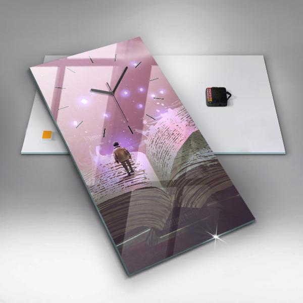 Reloj de vidrio vertical Libro abstracto - espejomat.es