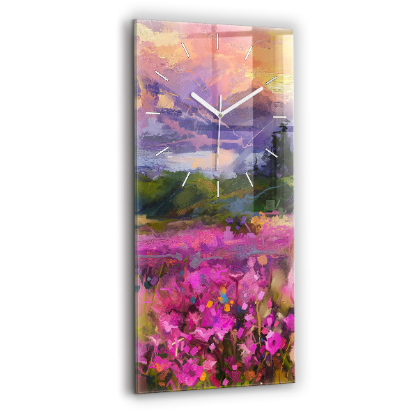 Reloj vertical Paisaje de naturaleza y flores - espejomat.es