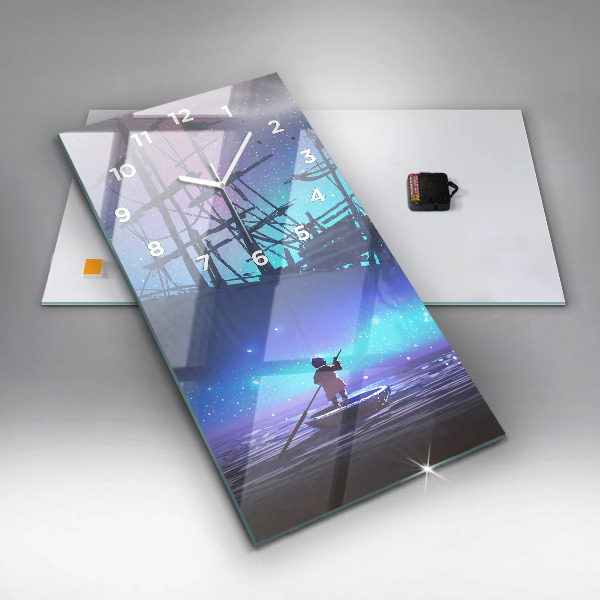 Reloj de vidrio vertical Velero de fantasía - espejomat.es