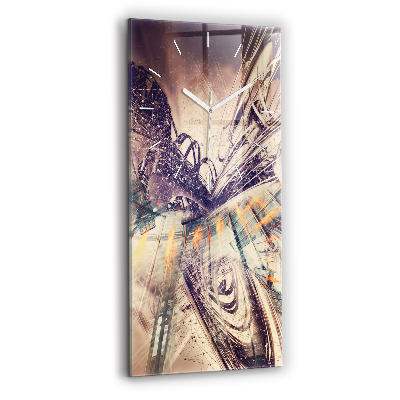 Reloj de vidrio vertical Mecanismo abstracto - espejomat.es