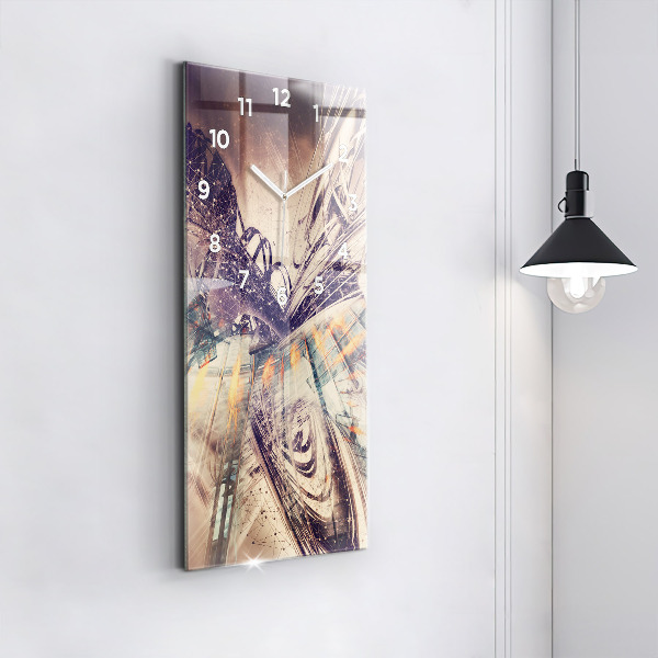 Reloj de vidrio vertical Mecanismo abstracto - espejomat.es