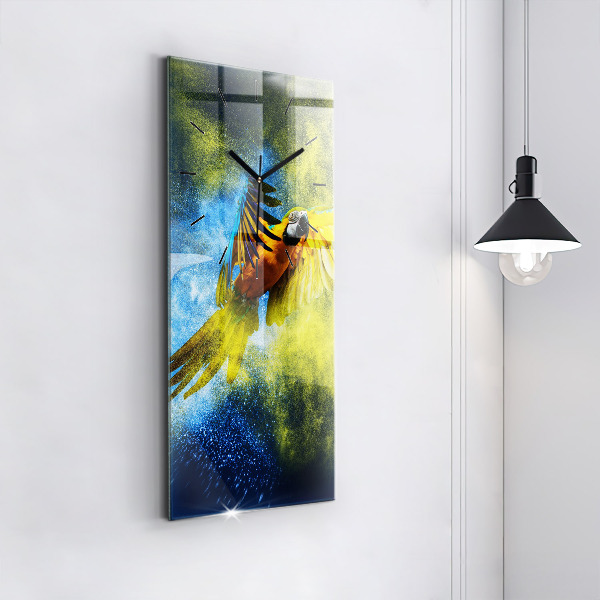 Reloj de cristal vertical Loro de colores - espejomat.es