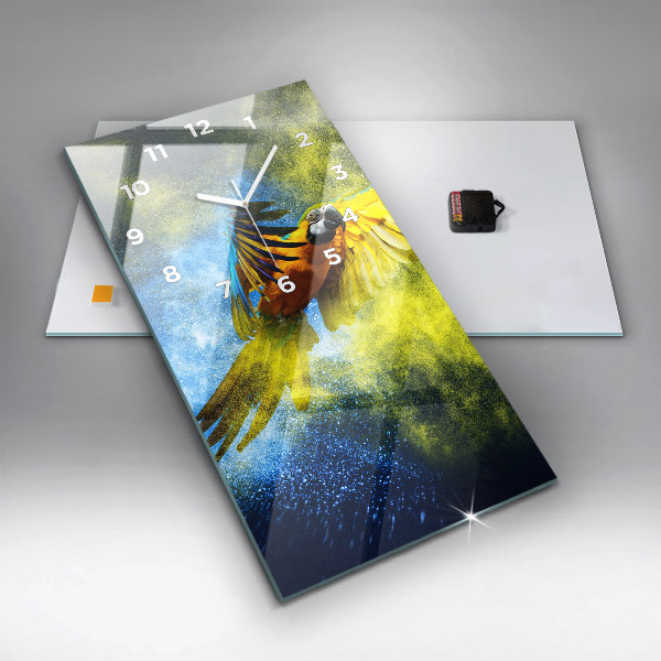 Reloj de cristal vertical Loro de colores - espejomat.es