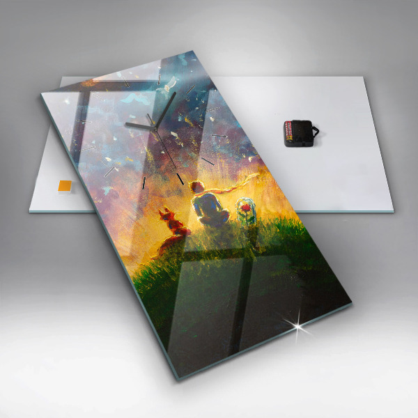 Reloj de cristal vertical Principito abstracto - espejomat.es