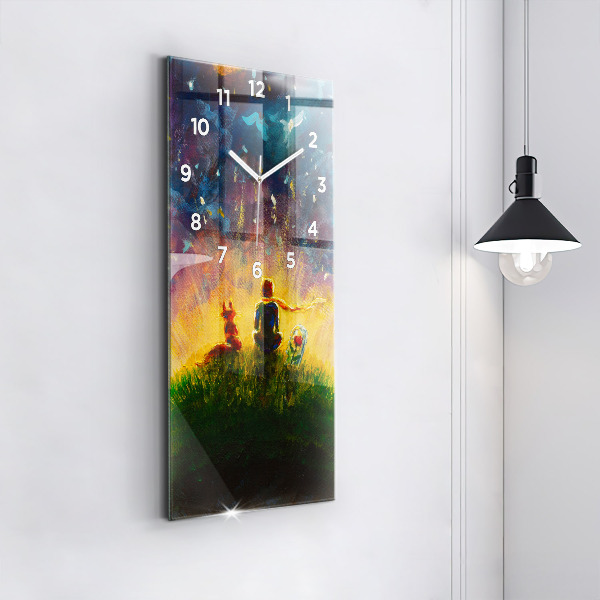Reloj de cristal vertical Principito abstracto - espejomat.es