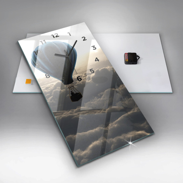 Reloj de vidrio vertical Globo en el cielo - espejomat.es