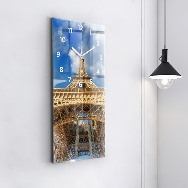 Reloj de cristal vertical Francia Torre Eiffel - espejomat.es