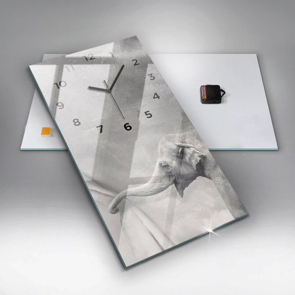 Reloj de cristal vertical Elefante - espejomat.es