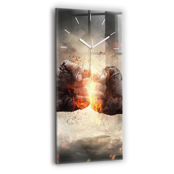 Reloj de cristal vertical Puños Poder - espejomat.es