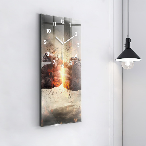 Reloj de cristal vertical Puños Poder - espejomat.es