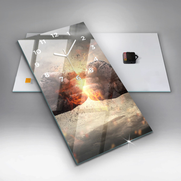 Reloj de cristal vertical Puños Poder - espejomat.es