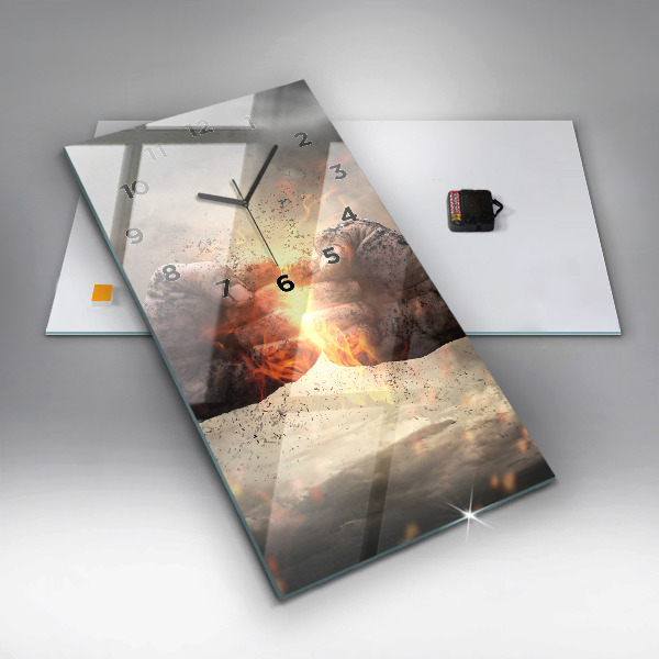 Reloj de cristal vertical Puños Poder - espejomat.es