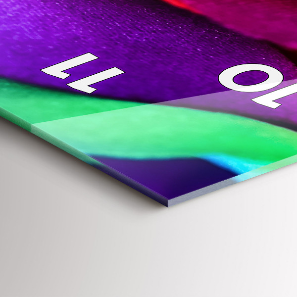 Reloj de vidrio vertical Rosa arco iris - espejomat.es