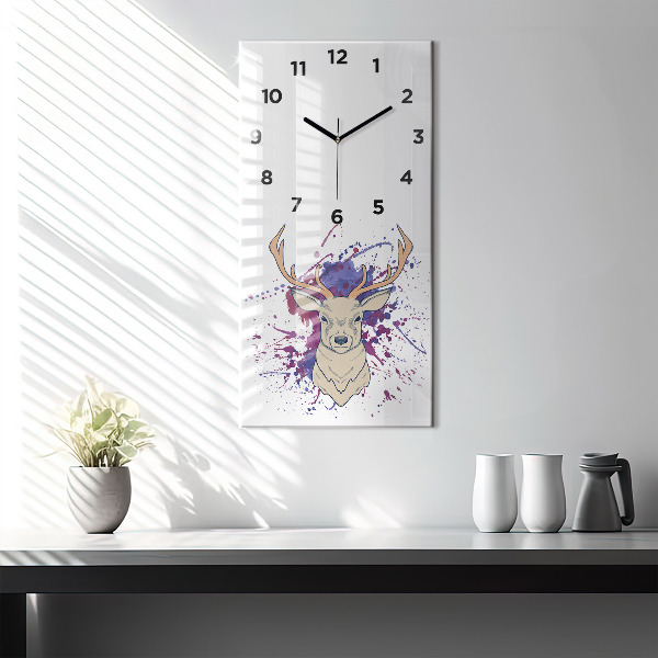 Reloj de vidrio vertical Ilustración vectorial de un ciervo - espejomat.es
