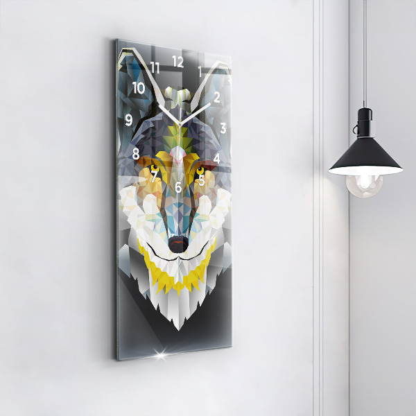 Reloj de vidrio vertical Cabeza de lobo - espejomat.es