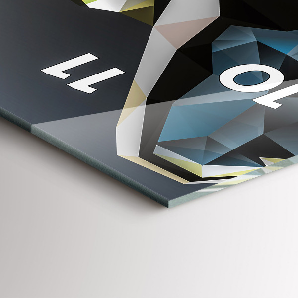 Reloj de vidrio vertical Cabeza de lobo - espejomat.es