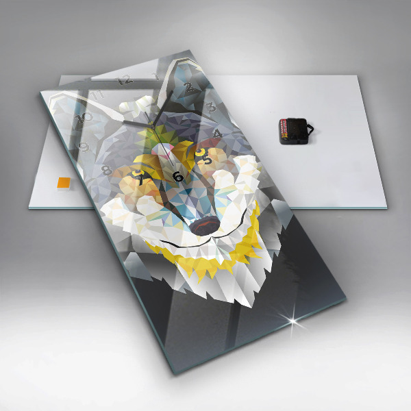 Reloj de vidrio vertical Cabeza de lobo - espejomat.es