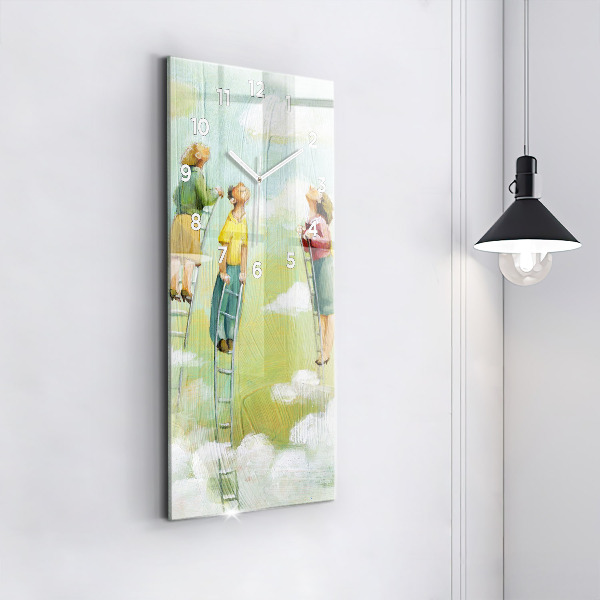 Reloj vertical Gente en una escalera - espejomat.es