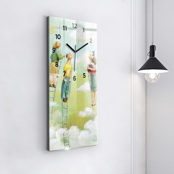 Reloj vertical Gente en una escalera - espejomat.es