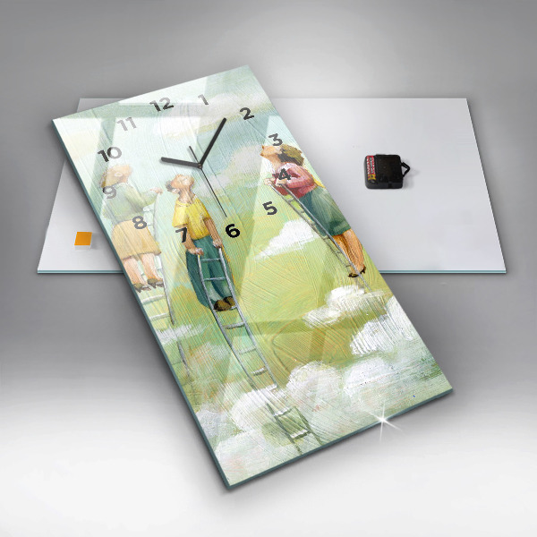 Reloj vertical Gente en una escalera - espejomat.es