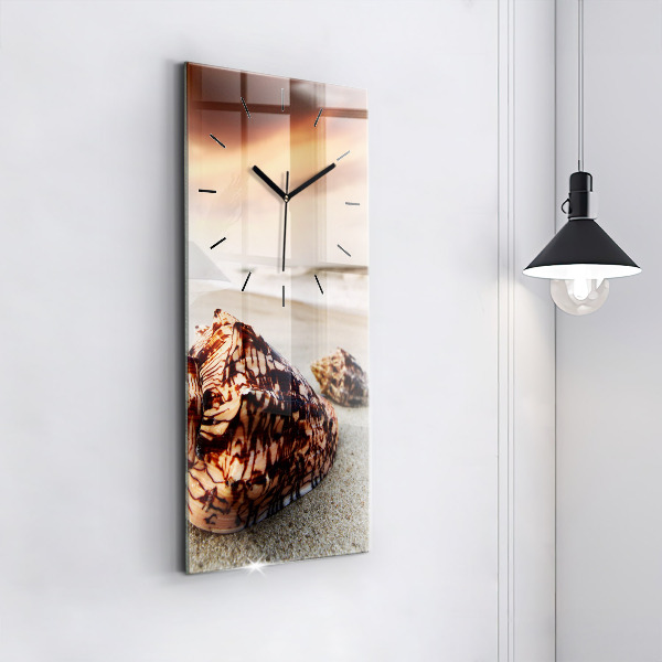 Reloj de cristal vertical Concha en la playa - espejomat.es